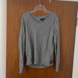 Banana Republic Gray Cable Knit Sweater
